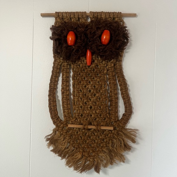 Vintage macrame owl - Picture 1 of 4